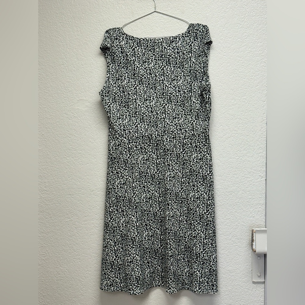 Lauren Ralph Lauren Black and White Sleeveless Draped Maxi Dress size 16W pit 23 - Picture 2 of 10